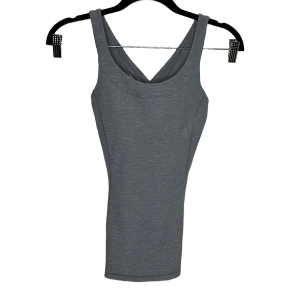 Lululemon Grey Compression Mesh Double Strap Tank Women Size 4 - Picture 1 of 4